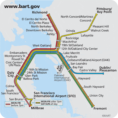 SF BART System Map, 2010