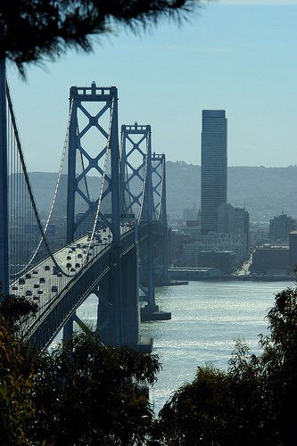 View of San Francisco from Oakland across the Bay Bridge