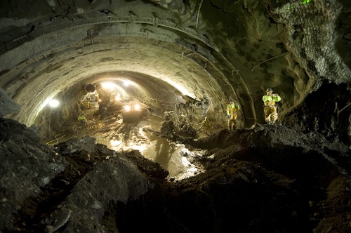 MTC Photographer Karl Nielsen's photograph of the Caldecott Tunnel Fourth Bore breakthrough won grand prize in AASHTO's Faces of Transportation competition