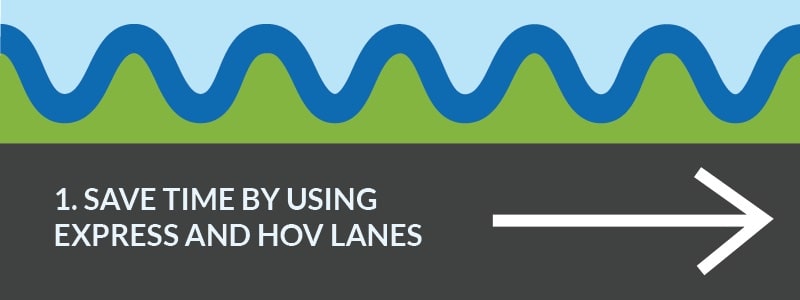 Save time by using express and HOV lanes